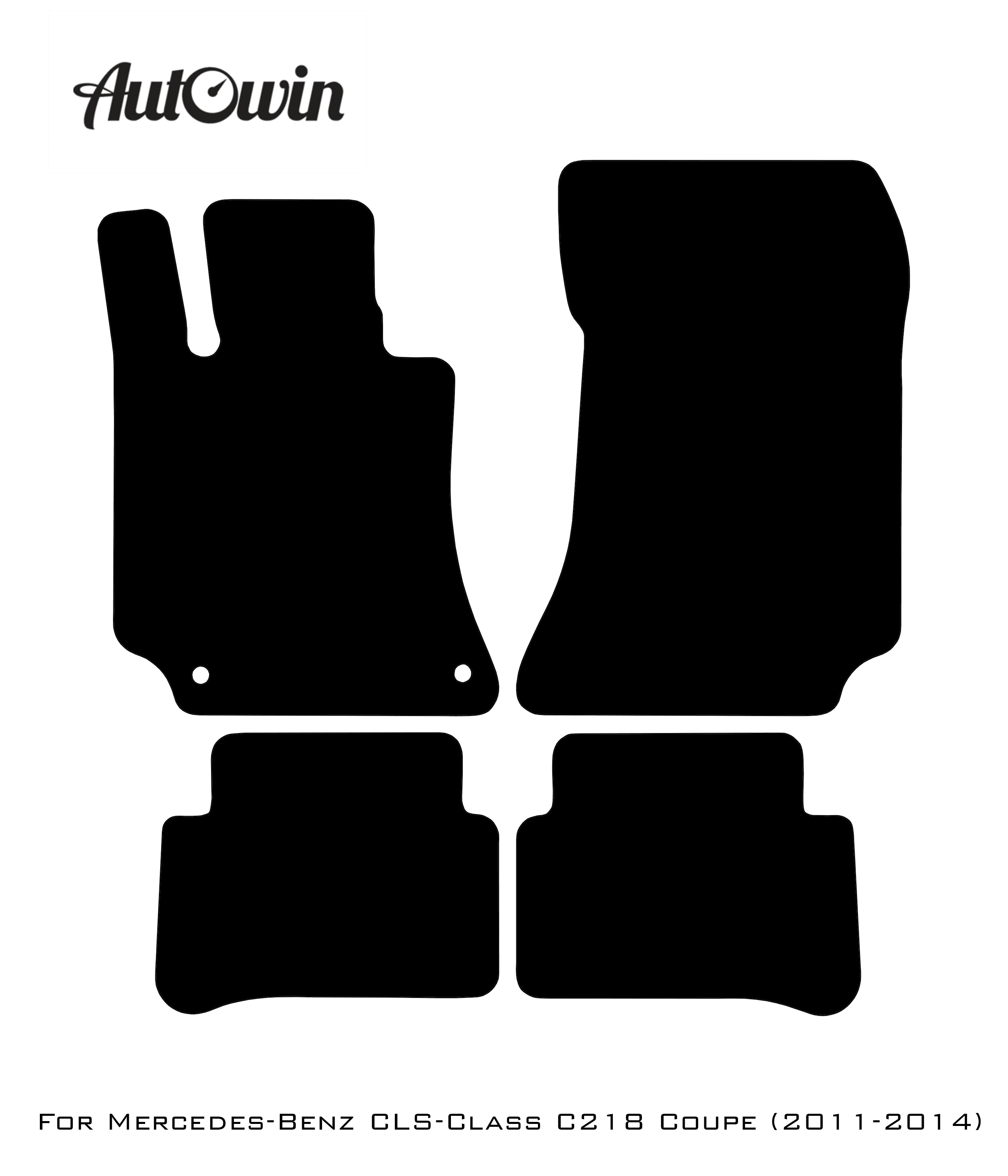 Black Floor Mats For Mercedes Benz CLS-Class C218 Coupe (2011-2014) | Limited Edition - AutoWin