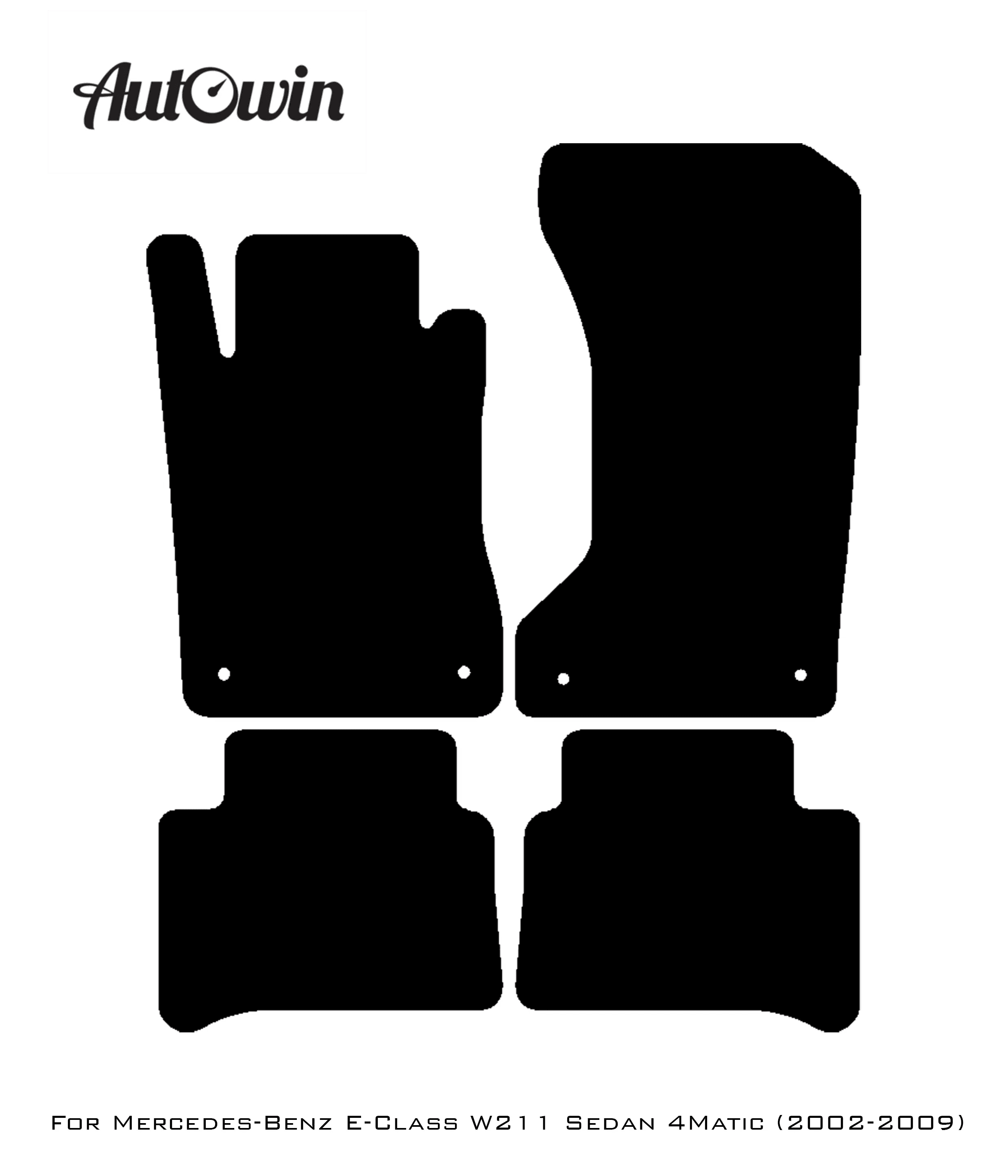 Black Floor Mats For Mercedes Benz E-Class W211 Sedan 4Matic (2002-2009) | Limited Edition - AutoWin