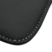 Black Floor Mats for Mercedes Benz E-Class W213 Sedan (2020-2023) Hybrid | "NO STEPS" Fluorescent Logo - AutoWin