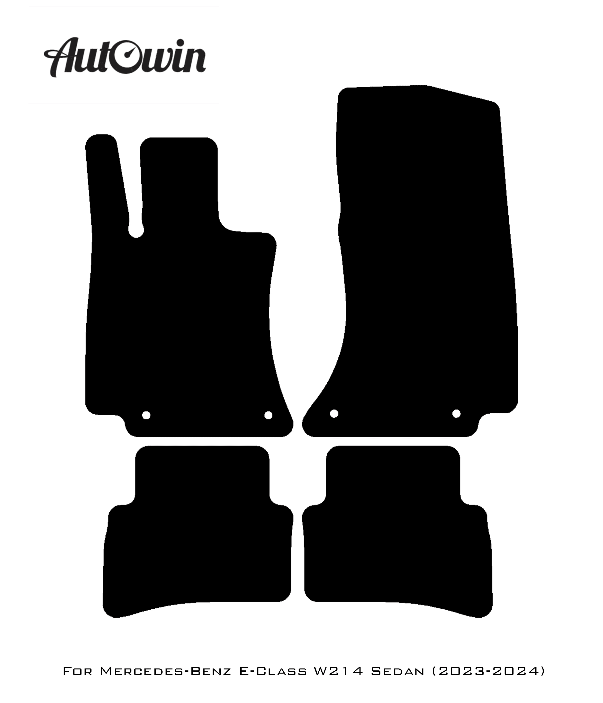 Black Floor Mats For Mercedes Benz E-Class W214 Sedan (2023-2024) | Limited Edition - AutoWin