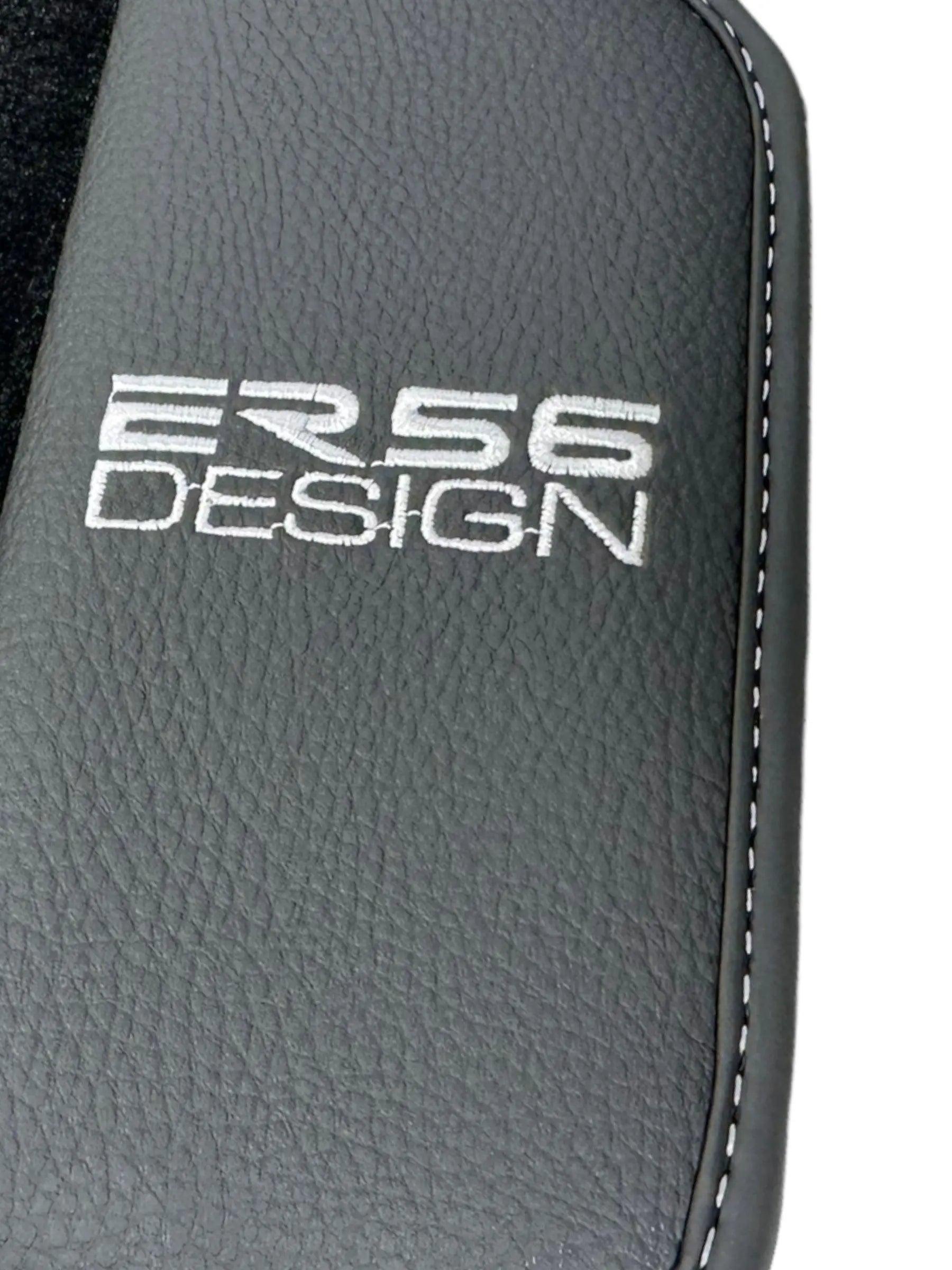 Black Floor Mats For Mercedes-Benz G Class W463 (2008-2018) With Leather Borders ER56 Design - AutoWin