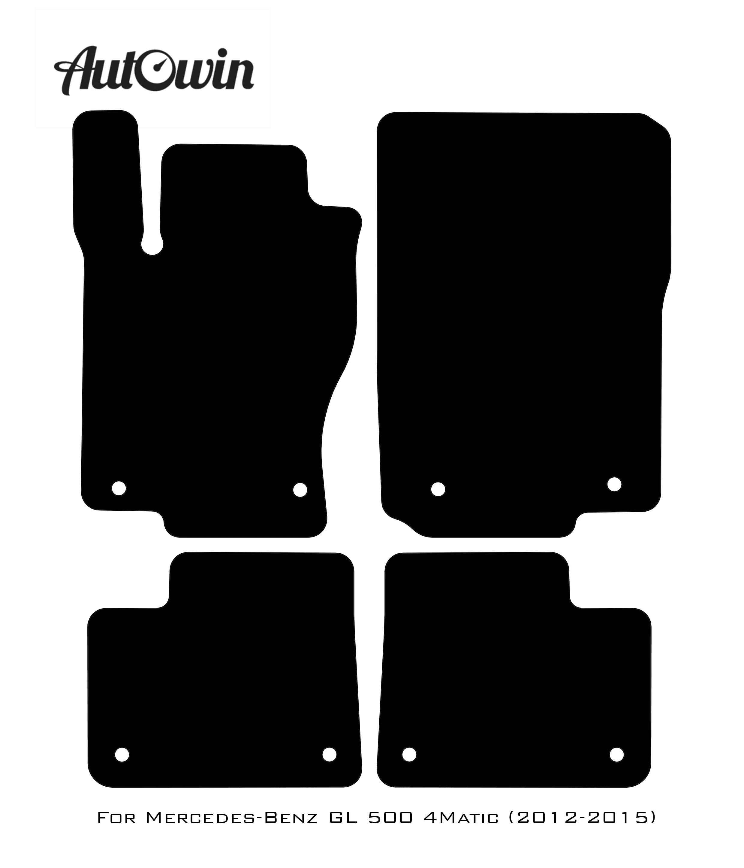 Black Floor Mats For Mercedes Benz GL-Class 500 4Matic (2012-2015) | Limited Edition - AutoWin