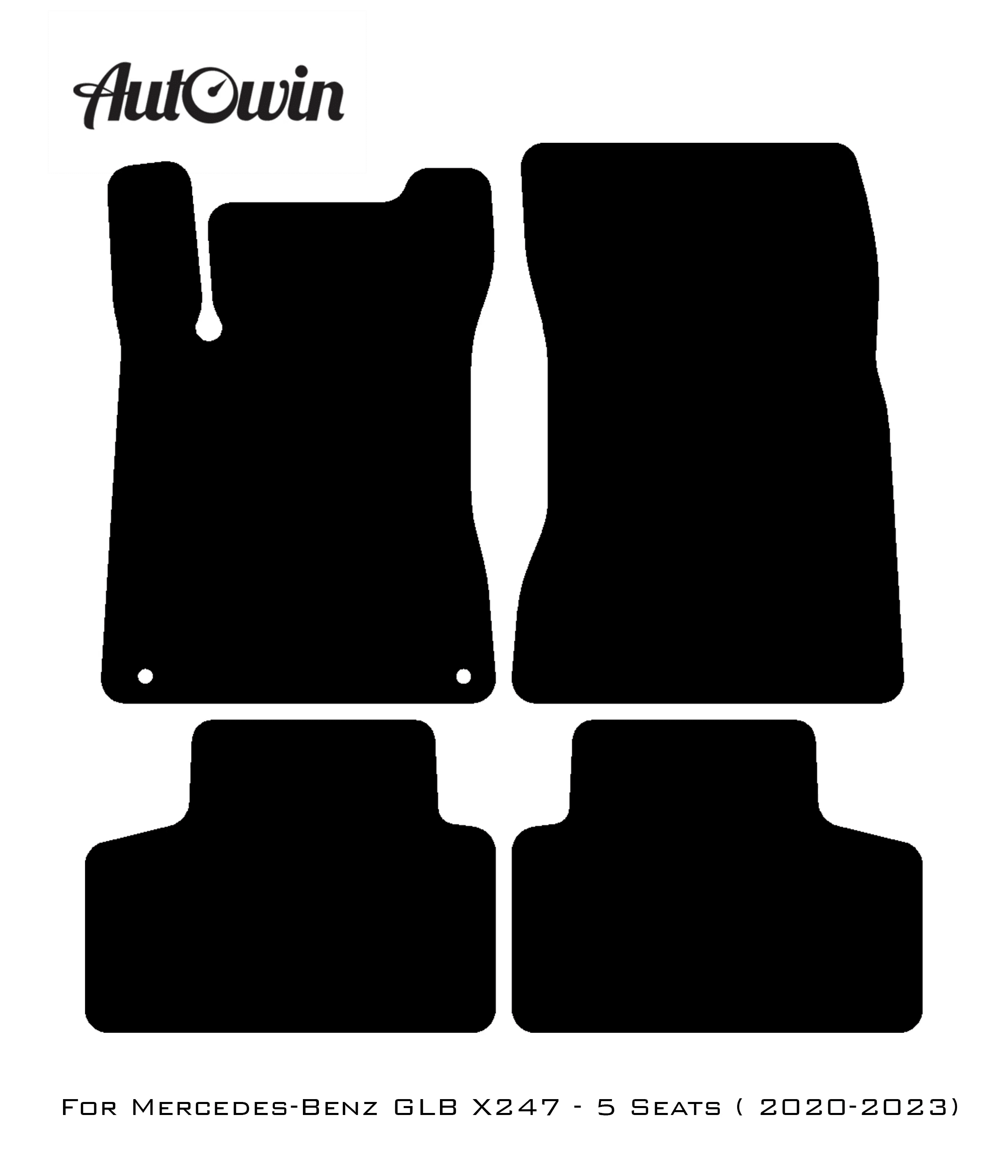 Black Floor Mats For Mercedes Benz GLB-Class X247 (2020-2023) | Limited Edition - AutoWin