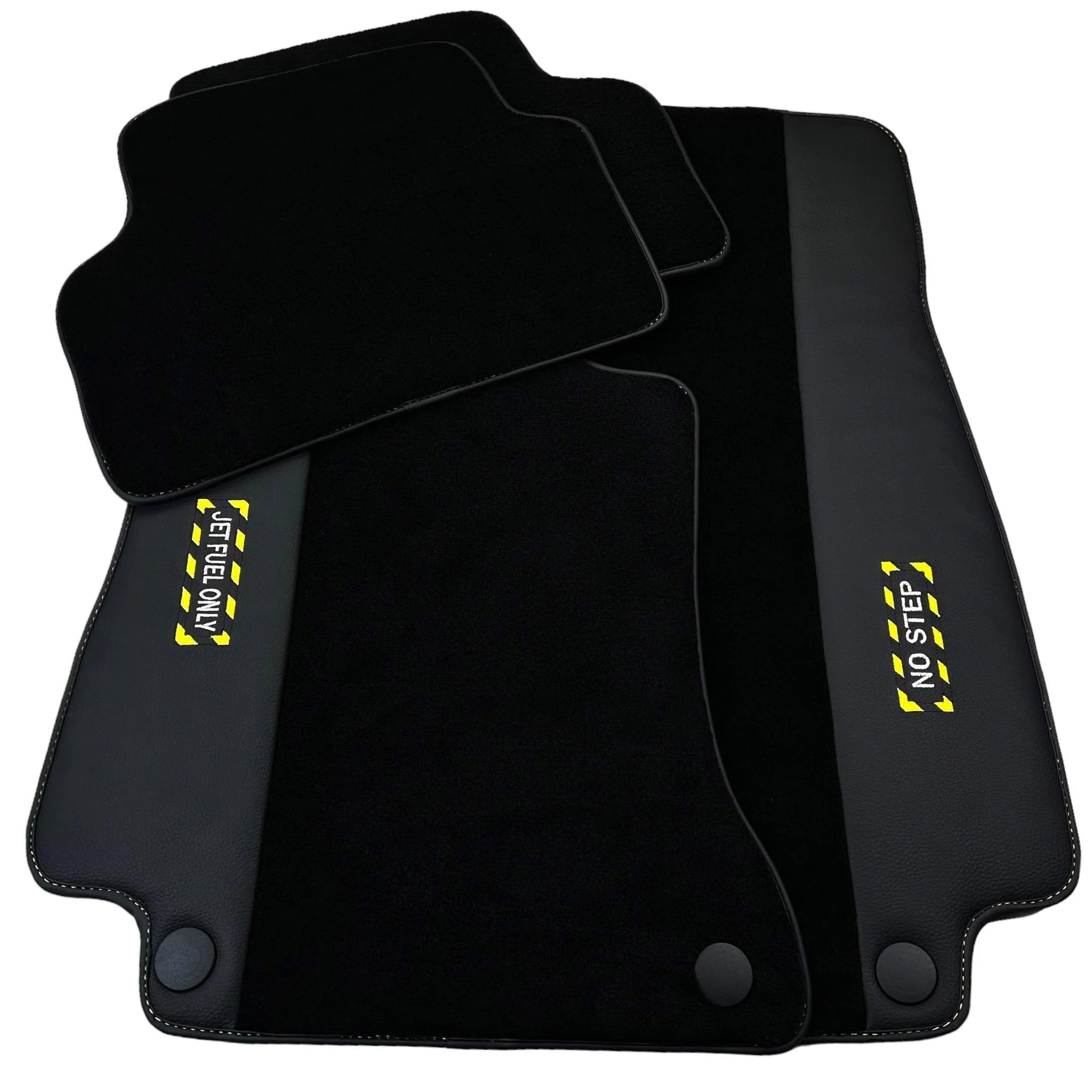 Black Floor Mats For Mercedes Benz GLS-Class X167 Maybach (2020-2023) | Fighter Jet Edition
