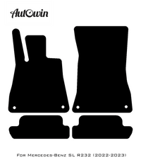 Black Floor Mats For Mercedes-Benz SL-Class R232 (2022-2023) Beige Trim - AutoWin