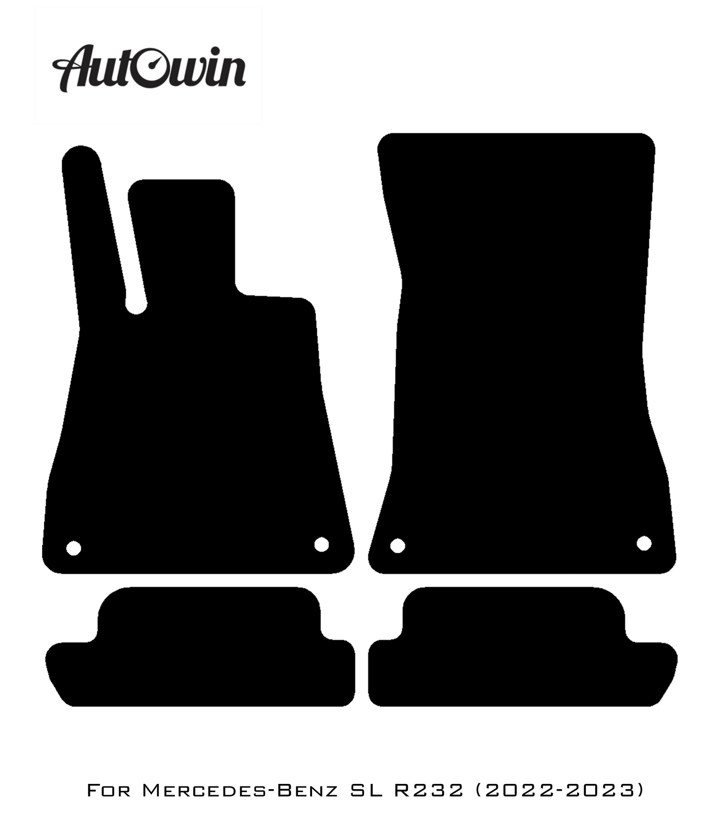 Black Floor Mats For Mercedes-Benz SL-Class R232 (2022-2023) ER56 Design - AutoWin