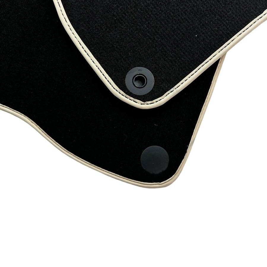 Black Floor Mats For Mercedes-Benz SLC-Class R172 (2016-2023) Beige Trim - AutoWin