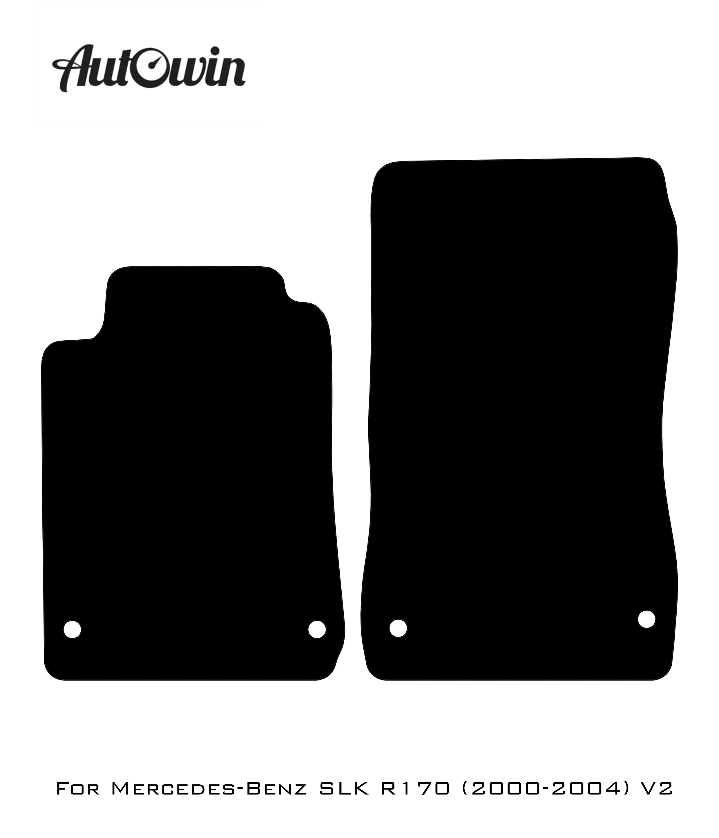 Black Floor Mats For Mercedes-Benz SLK-Class R170 (2000-2004) ER56 Design - AutoWin