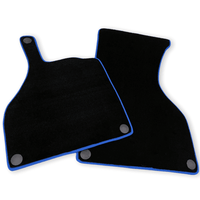 Black Floor Mats For Mercedes-Benz SLS-Class AMG (2009-2014) Blue Trim - AutoWin