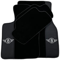 Black Floor Mats for Mini Cooper F56 (2013-2022) with Leather - AutoWin