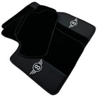Black Floor Mats for Mini Cooper F56 (2013-2022) with Leather - AutoWin