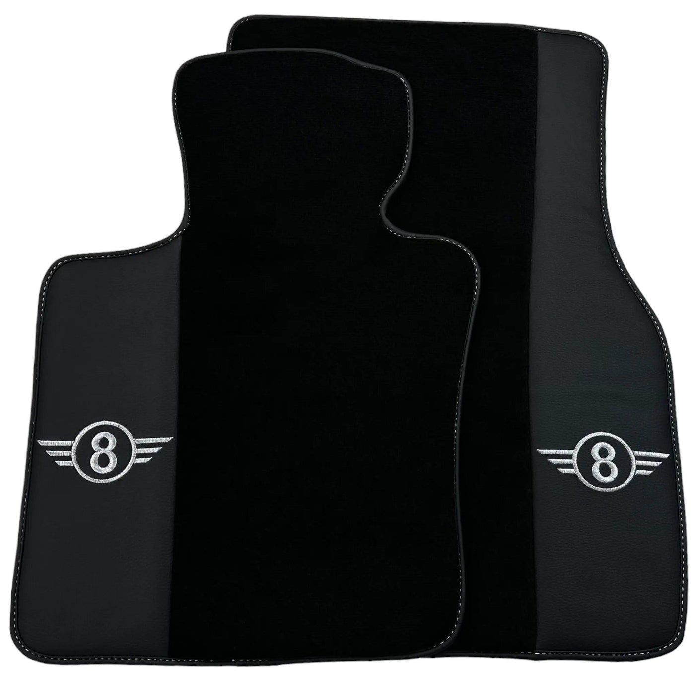 Black Floor Mats for Mini Cooper F56 (2013-2022) with Leather - AutoWin