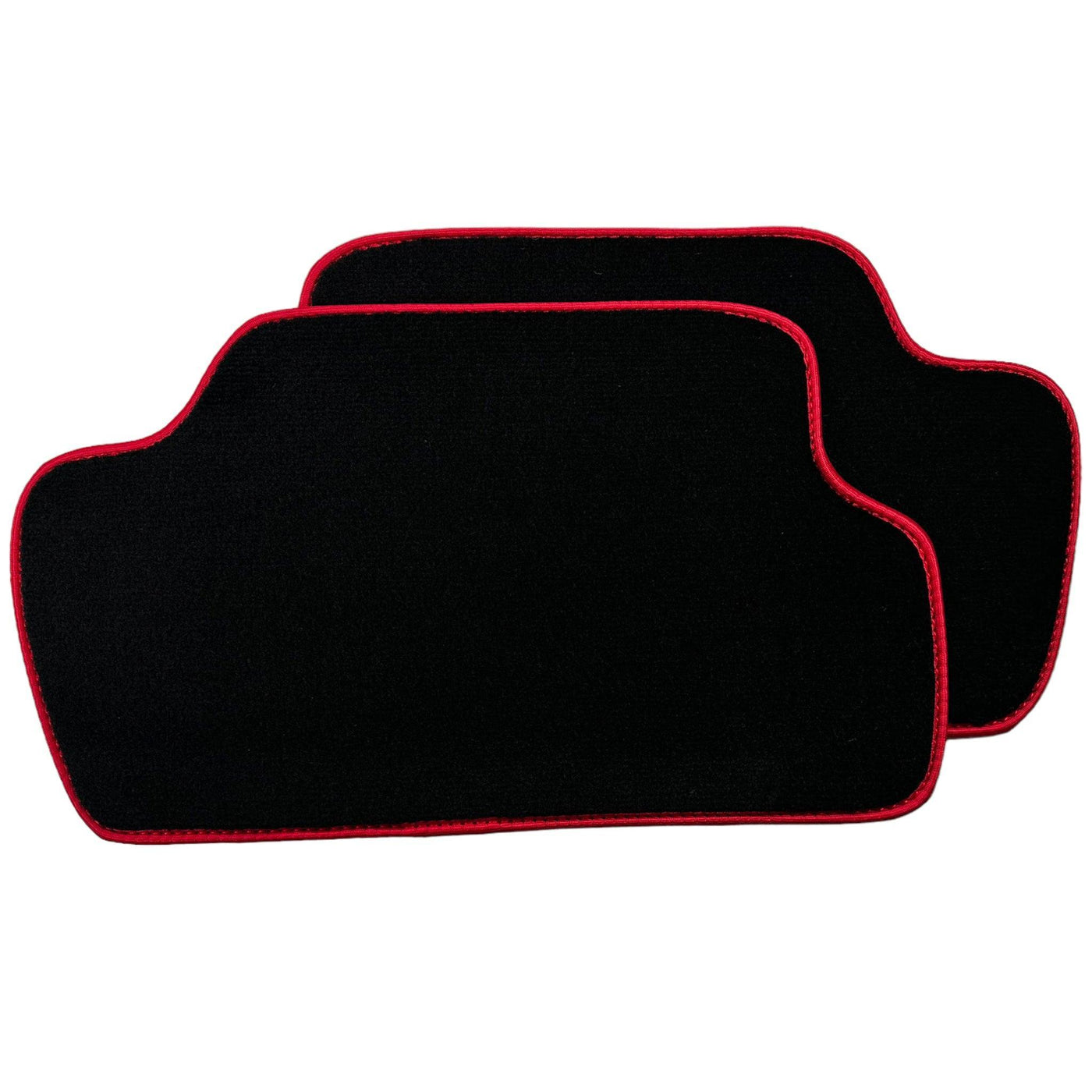 Black Floor Mats for Mini Cooper / One Electric (2020-2023) With Leather | Red Trim - AutoWin