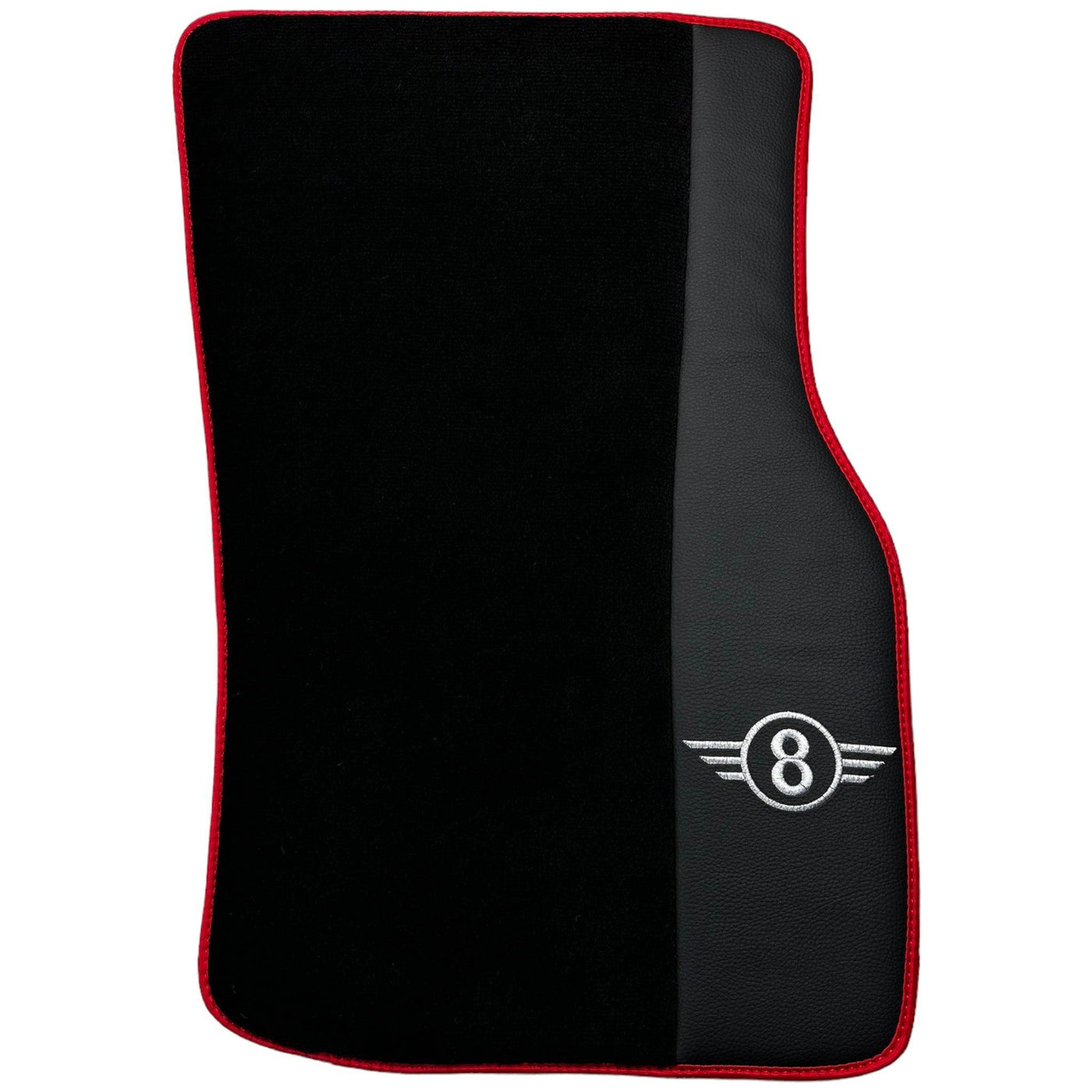Black Floor Mats for Mini Cooper / One F55 5-doors (2015-2023) With Leather | Red Trim - AutoWin