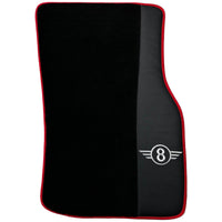 Black Floor Mats for Mini Cooper / One F56 3-doors (2014-2023) With Leather | Red Trim - AutoWin