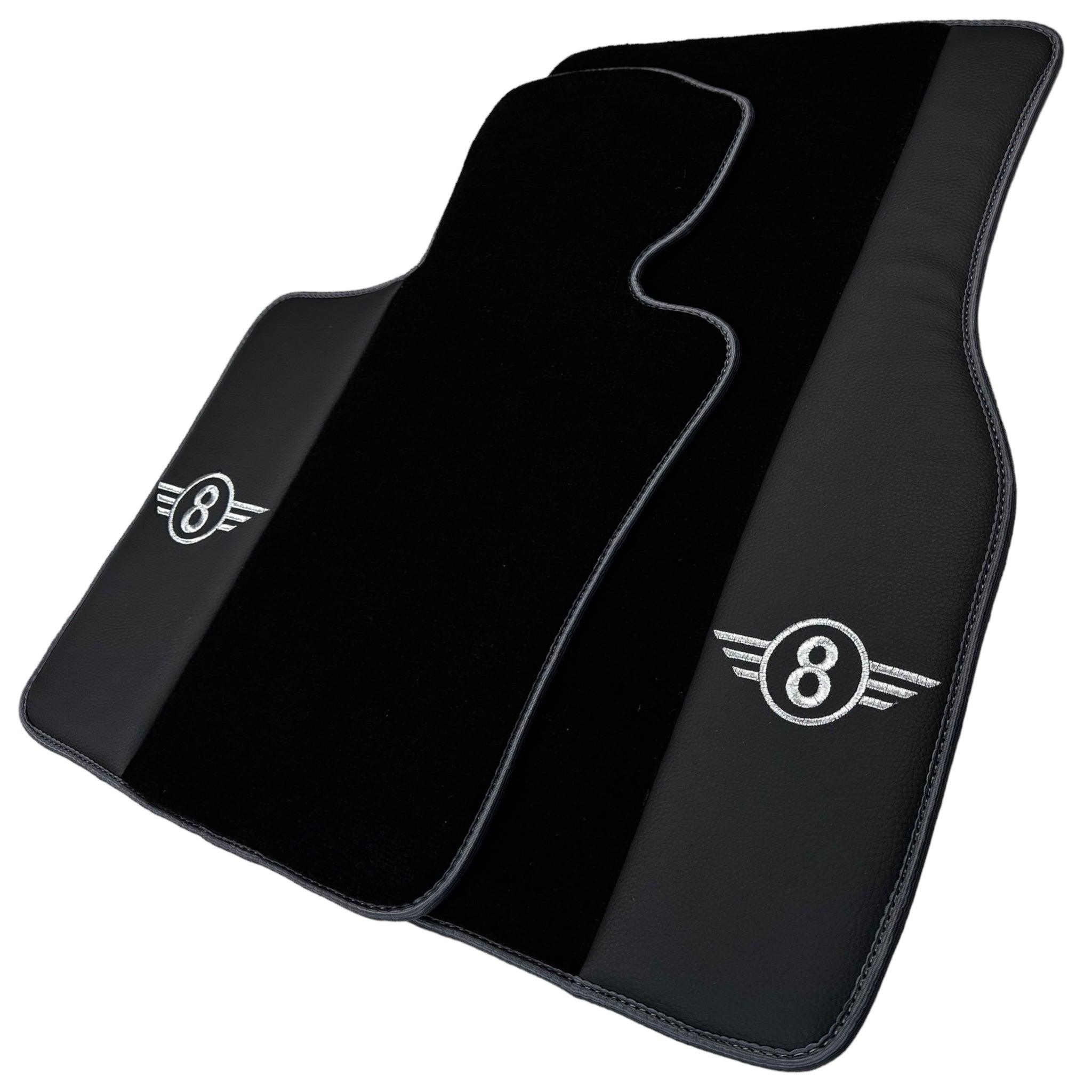 Black Floor Mats for Mini Cooper / One R53 (2001-2007) Cooper S with Leather | Gray Trim - AutoWin