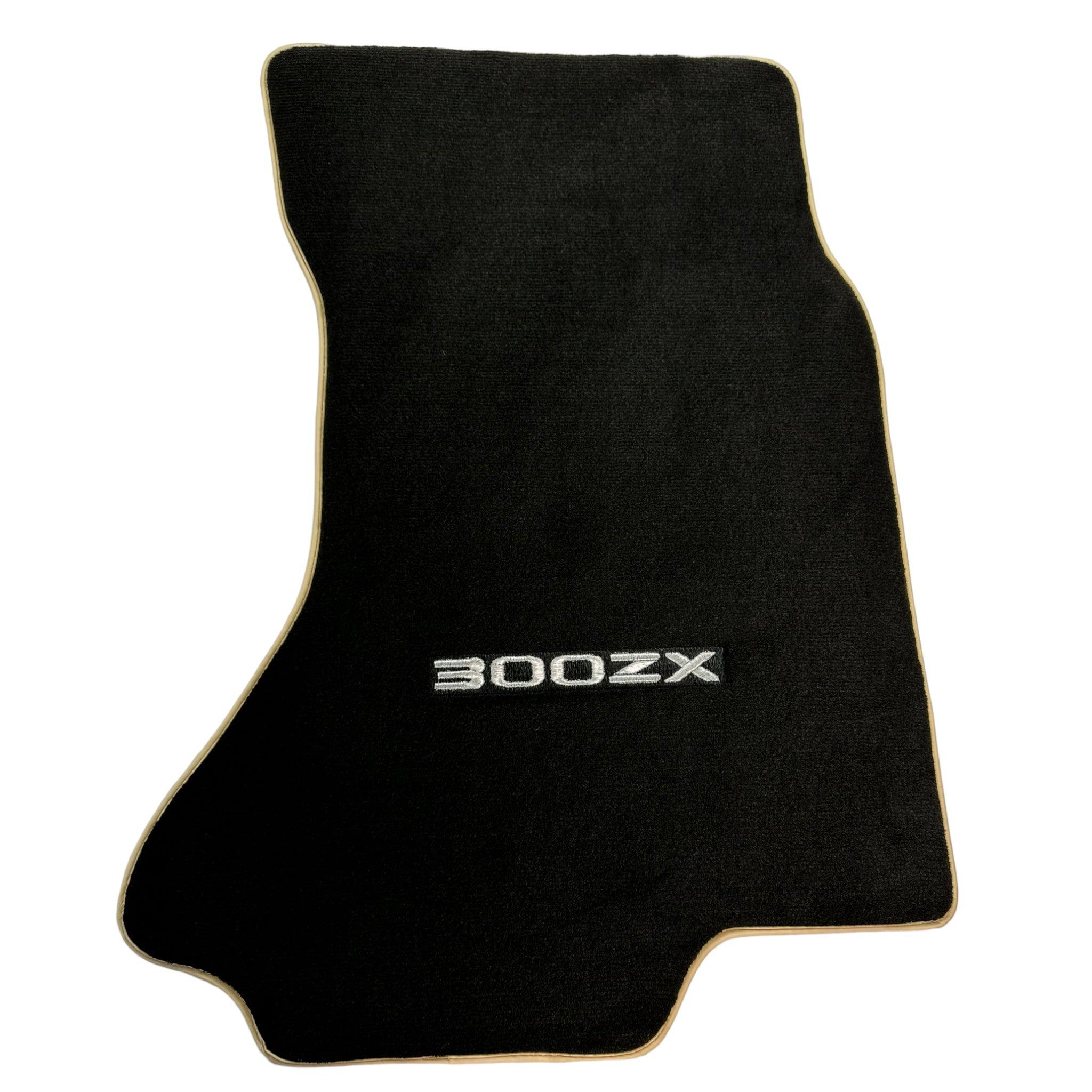 Black Floor Mats For Nissan 300ZX (1990-2000) Beige Trim - AutoWin