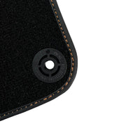 Black Floor Mats for Porsche 718 Boxster (2016-2023) with Orange Alcantara Leather ER56 Design - AutoWin