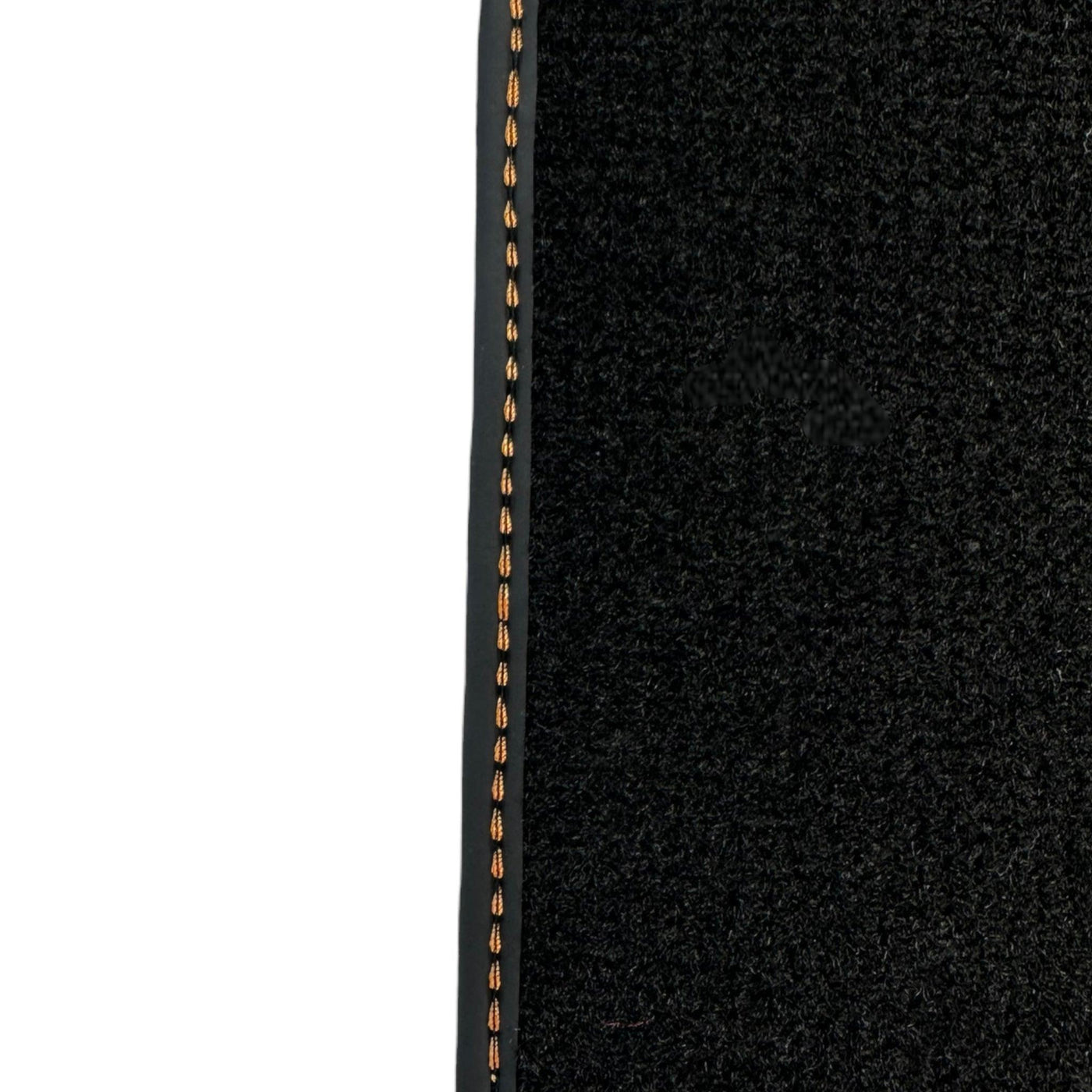 Black Floor Mats for Porsche 718 Boxster (2016-2023) with Orange Alcantara Leather ER56 Design - AutoWin