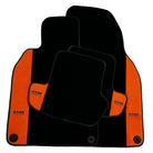 Black Floor Mats for Porsche 911 - 992 (2019-2024) Orange Alcantara ER56 Design - AutoWin