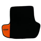 Black Floor Mats for Porsche 911 - 992 (2019-2024) Orange Alcantara ER56 Design - AutoWin