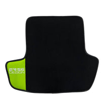Black Floor Mats for Porsche Cayenne (2003-2010) with Green Leather ER56 Design - AutoWin