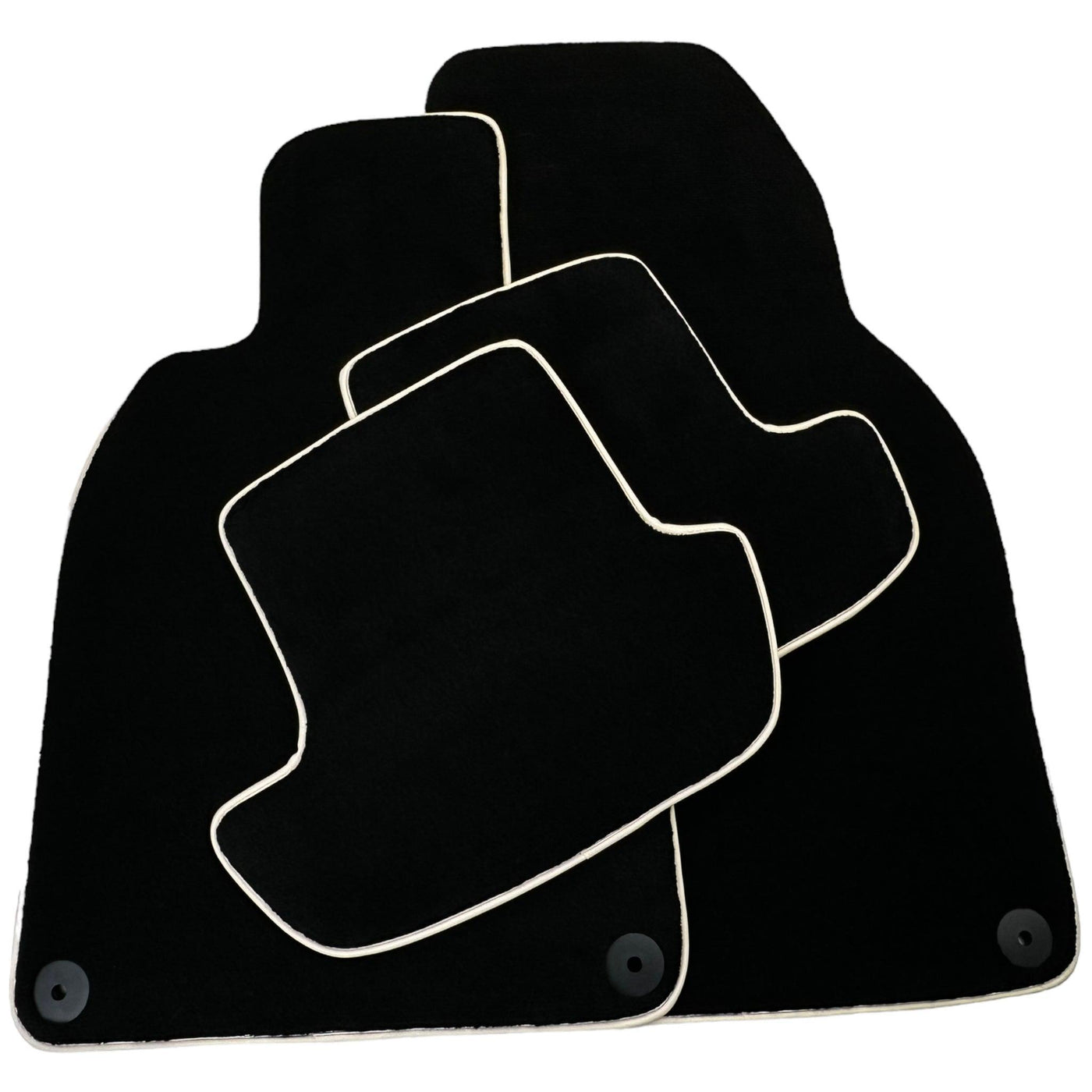 Black Floor Mats for Porsche Cayenne (2018-2023) | Beige Trim - AutoWin