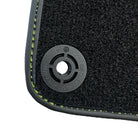 Black Floor Mats for Porsche Panamera (2017-2023) with Green Leather ER56 Design - AutoWin