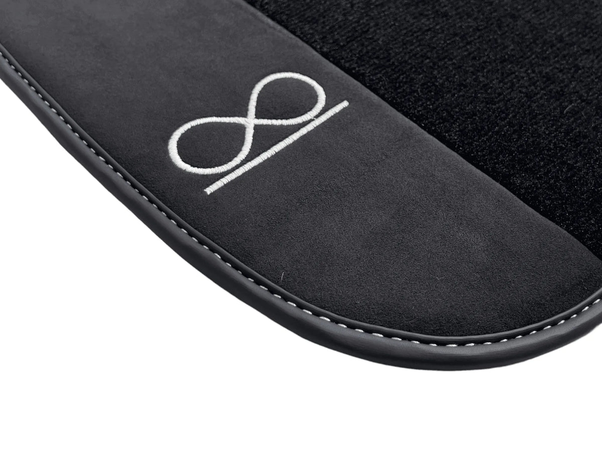 Black Floor Mats For Rolls Royce Black Badge Ghost Series II (2021-2024) Fluorescent Logo