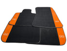 Black Floor Mats For Rolls Royce Black Badge Wraith Orange Alcantara - AutoWin