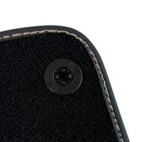 Black Floor Mats for Rolls Royce Cullinan (2018-2025) with Golden Leather