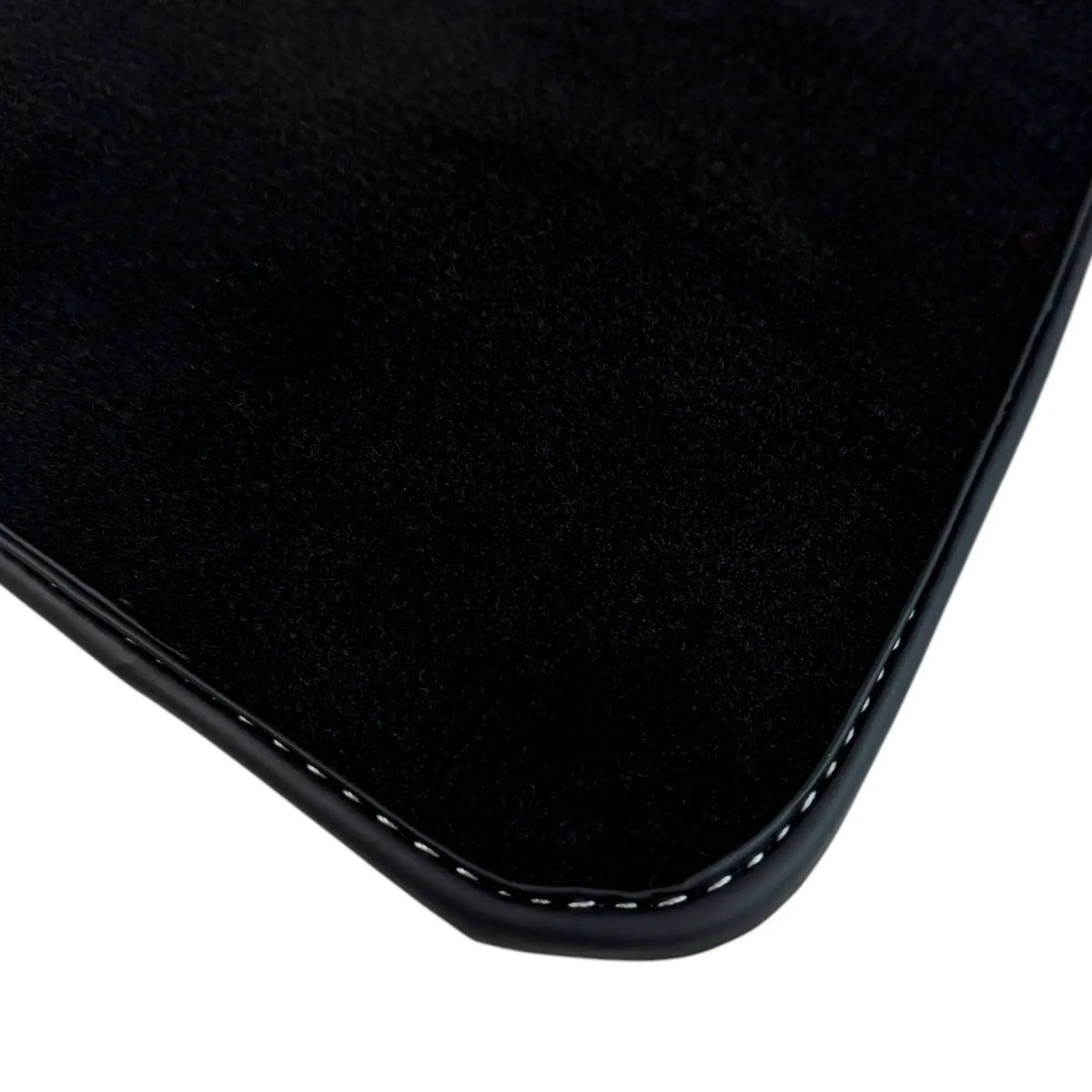 Black Floor Mats for Rolls Royce Cullinan (2018-2025) with White Leather