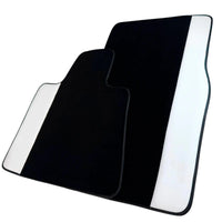 Black Floor Mats for Rolls Royce Cullinan (2018-2025) with White Leather