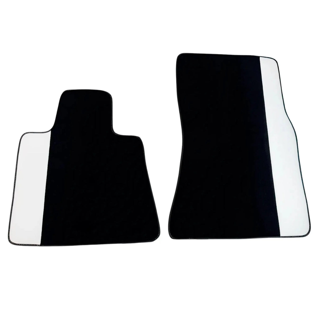 Black Floor Mats for Rolls Royce Cullinan (2018-2025) with White Leather