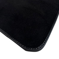 Black Floor Mats for Rolls Royce Cullinan (2018-2025) with White Leather