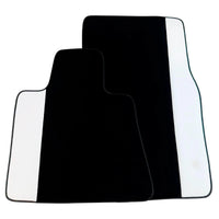 Black Floor Mats for Rolls Royce Dawn (2016-2023) with White Leather
