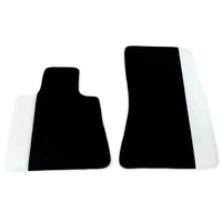 Black Floor Mats for Rolls Royce Dawn (2016-2023) with White Leather | White Trim