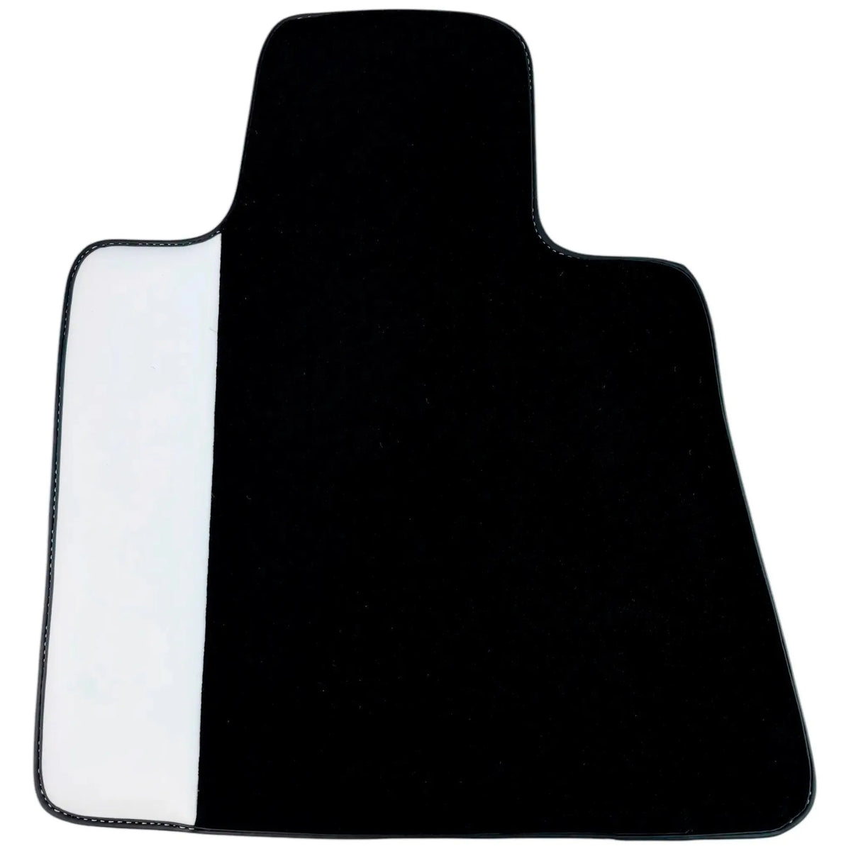 Black Floor Mats for Rolls Royce Phantom Sedan (2003-2016) with White Leather