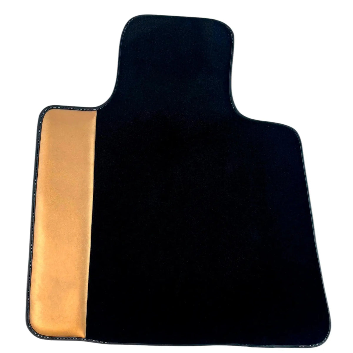 Black Floor Mats for Rolls Royce Phantom VIII (2017-2024) with Golden Leather