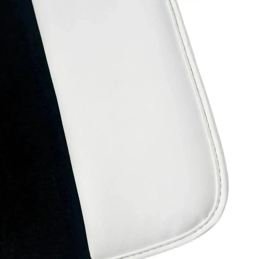 Black Floor Mats for Rolls Royce Phantom VIII 2017-2024 with White Leather | White Trim