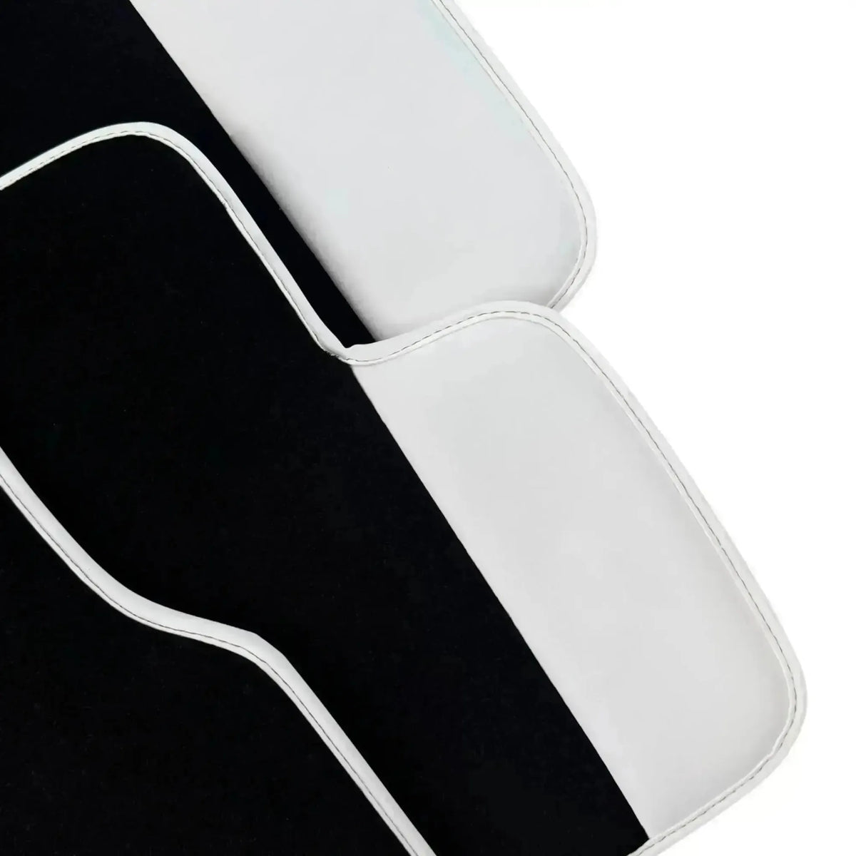 Black Floor Mats for Rolls Royce Spectre 2023-2024 with White Leather | White Trim
