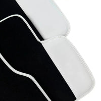 Black Floor Mats for Rolls Royce Spectre 2023-2024 with White Leather | White Trim