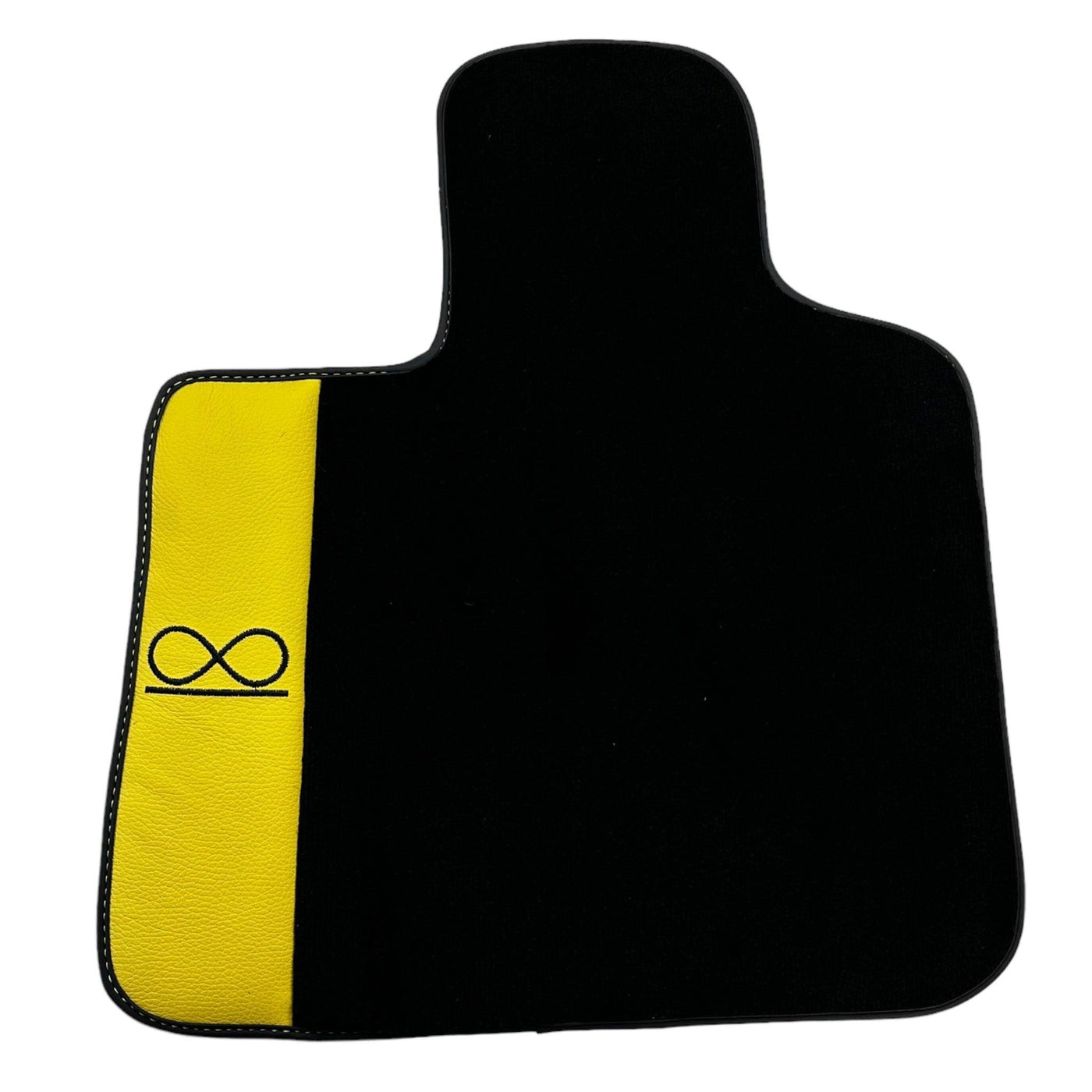 Black Floor Mats For Rolls Royce Spectre (2023-2024) Yellow Leather - AutoWin