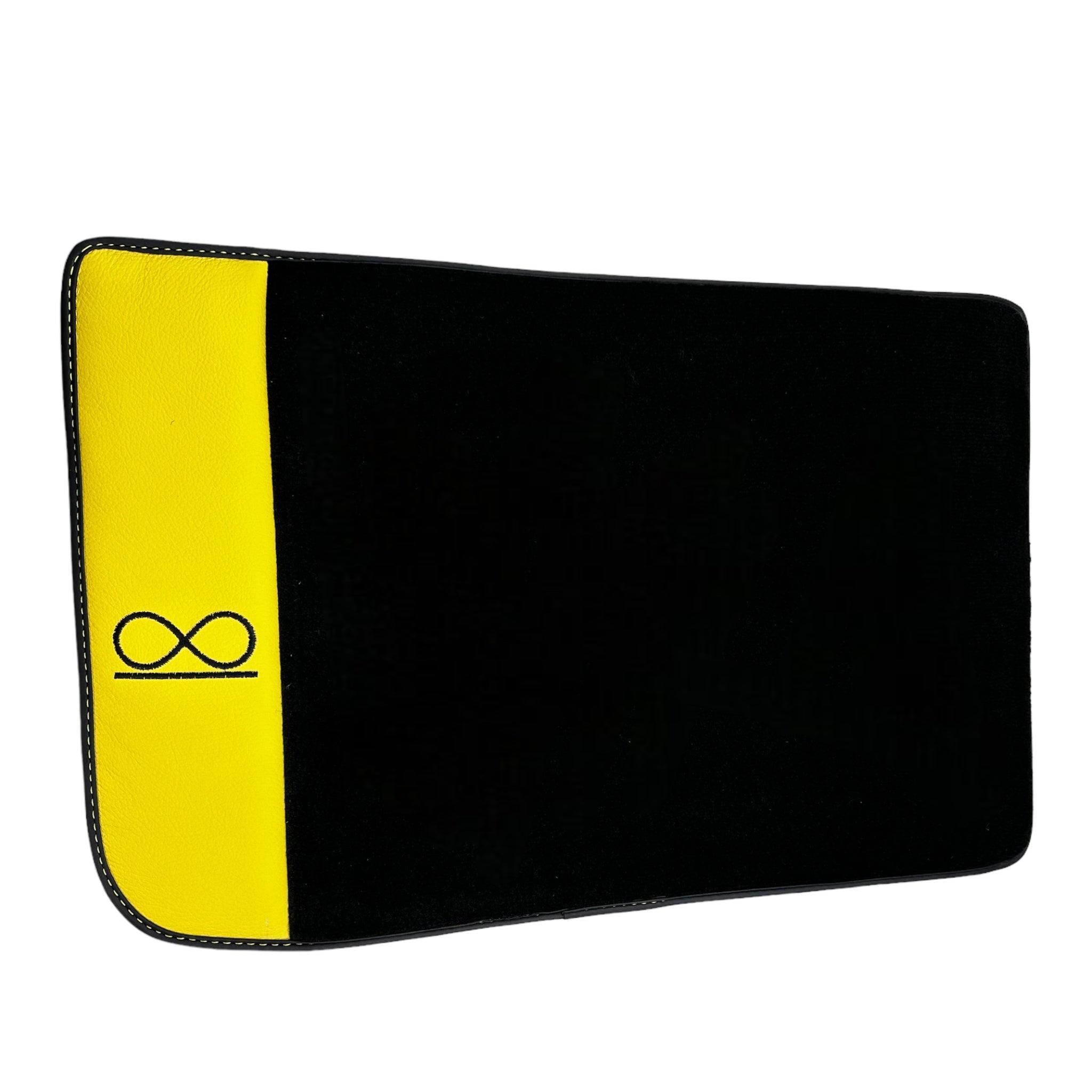 Black Floor Mats For Rolls Royce Spectre (2023-2024) Yellow Leather - AutoWin