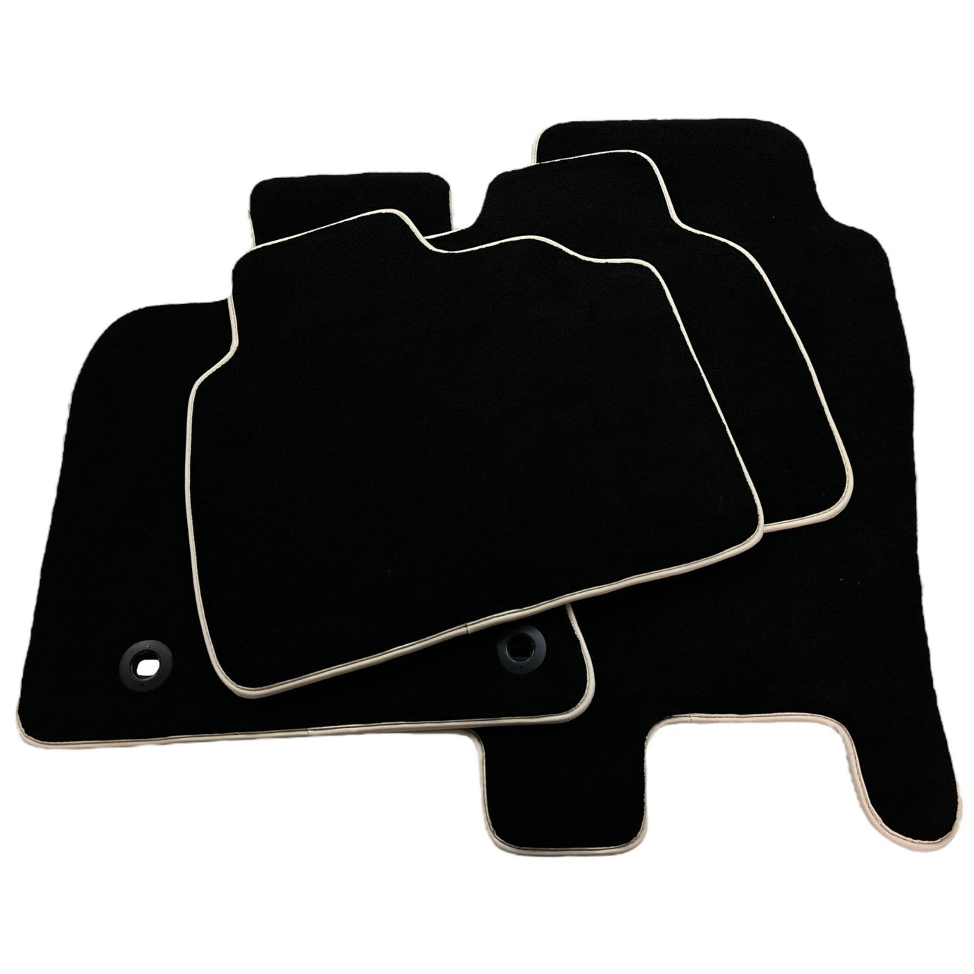 Black Floor Mats for Toyota Camry (2017-2023) Beige Trim - AutoWin