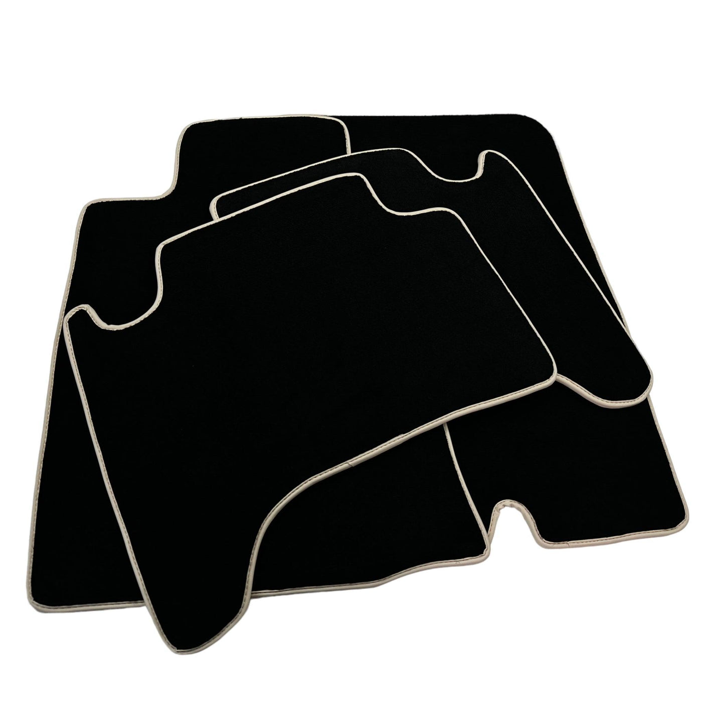 Black Floor Mats For Toyota Land Cruiser 120 (2002-2009) | Beige Trim - AutoWin