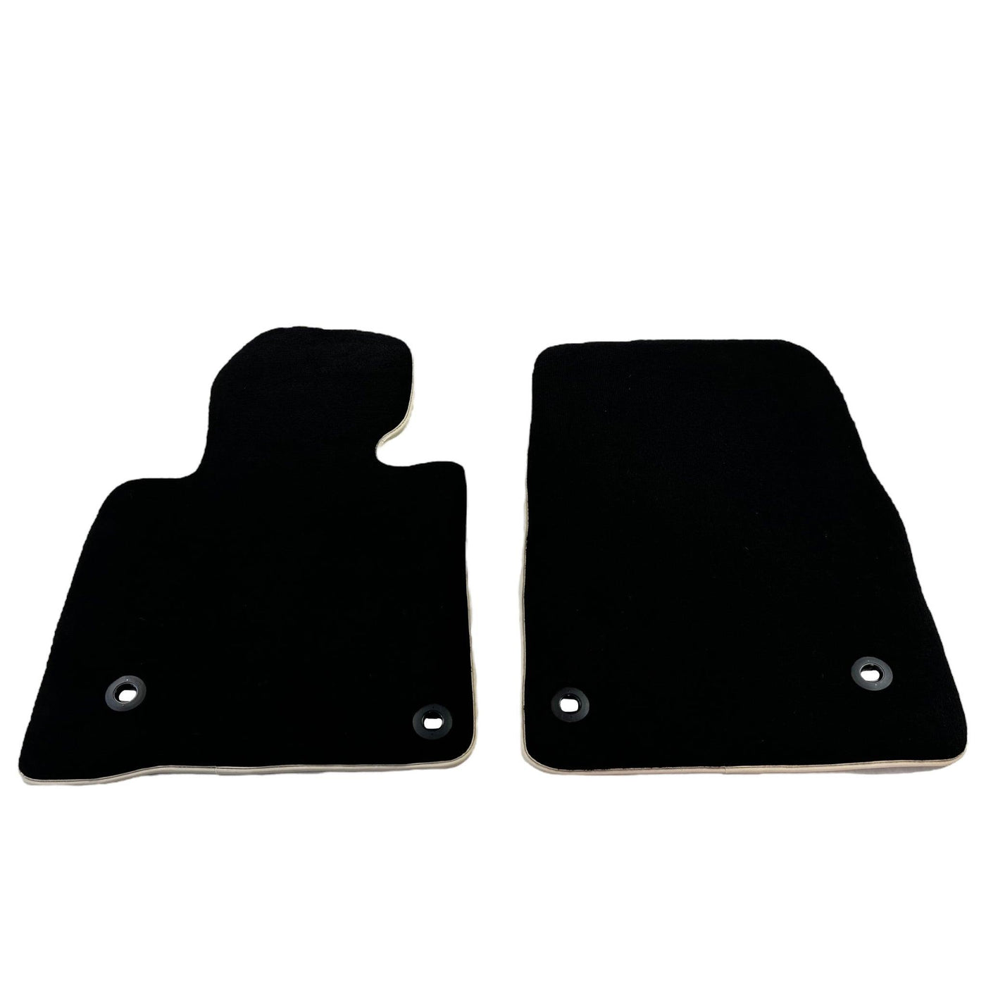 Black Floor Mats For Toyota Land Cruiser 200 (2008-2012) | Beige Trim - AutoWin