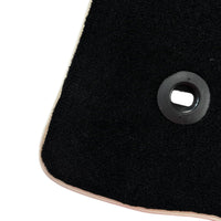 Black Floor Mats For Toyota Land Cruiser 200 (2008-2012) | Beige Trim - AutoWin