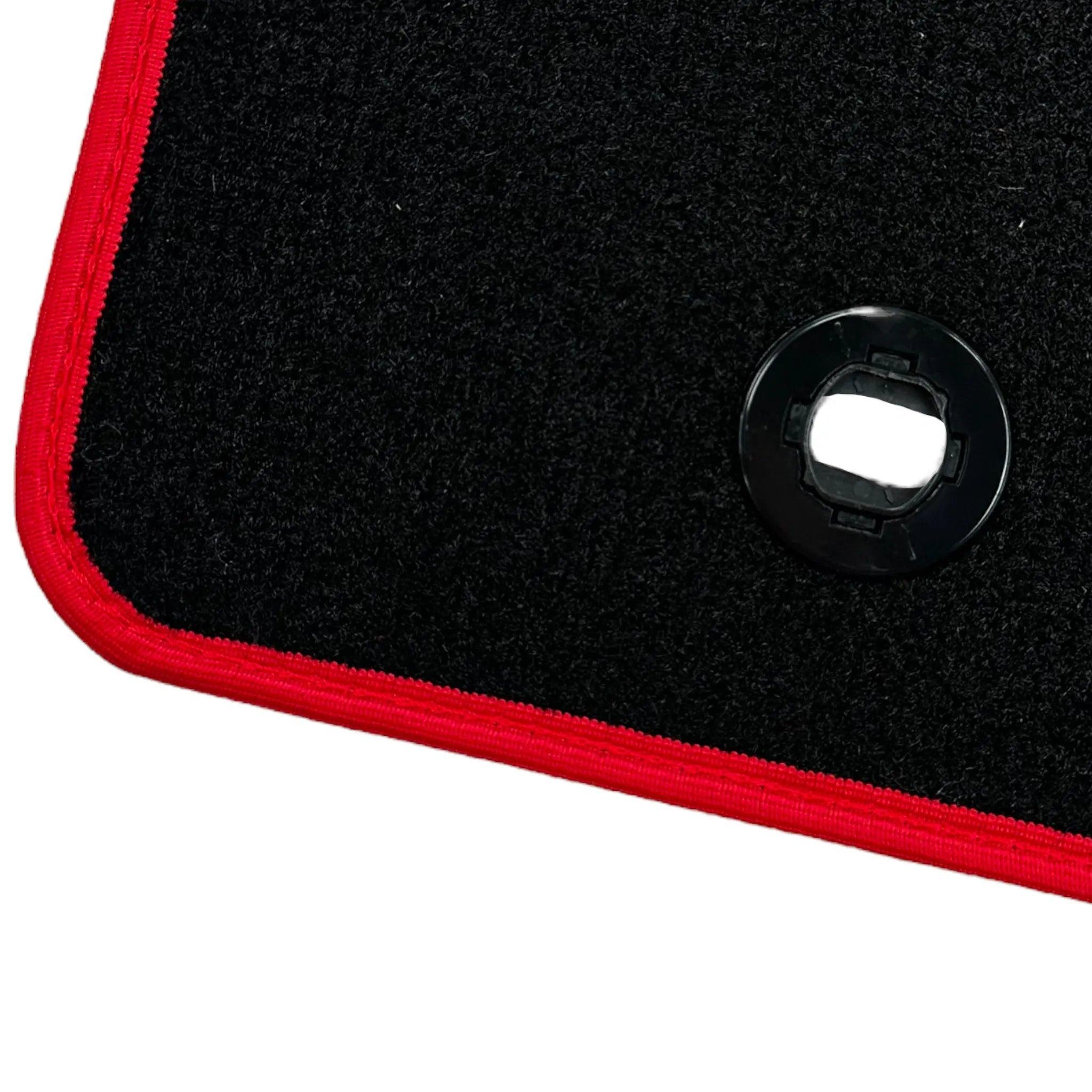 Black Floor Mats for Toyota Prius (2009-2012) ER56 Design with Red Trim - AutoWin
