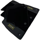 Black Floor Mats with Leather for Audi A4 - B9 Sedan (2019-2023) - Fighter Jet Edition - AutoWin